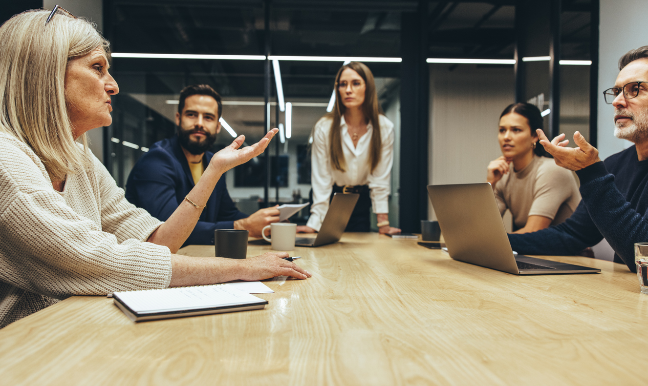 Group of businesspeople having a meeting in a boardroom